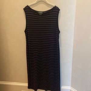 Ralph Lauren Navy Striped Sleeveless Dress